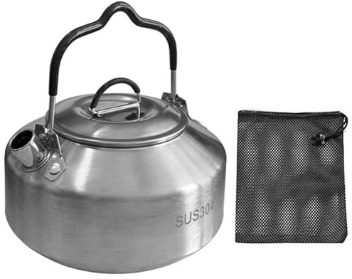XINYIN Bouilloires De Camping en Plein Air Théière Acier Inoxydable Chaudières À Eau Randonnée Plein Air Thés Camp Pots Café Théière Portable Chaudières Eau Petit Remplacement Voyage