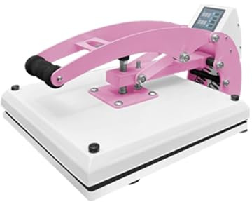 MMHHHG Hitzepresse, Hochdruck-38x38-Heißpressmaschine, manuelle Sublimationsdruckmaschinen for T-Shirts, Farbtransfermaschinen for Blau, Schwarz und Rosa(Pink)