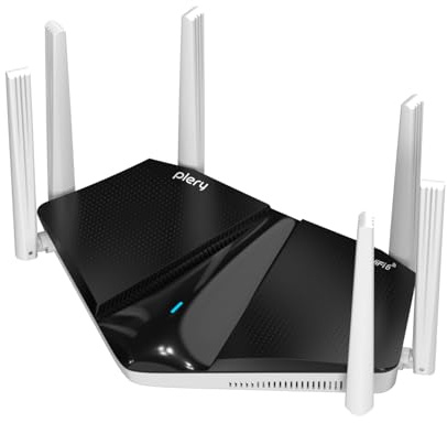 PLERY AX3000 Router WiFi 6, 3000Mbps WiFi Router | Doble Banda 5G/2,4Ghz | WPA3 | Puerto Gigabit | 6 Antenas de Alta Velocidad | Up to 65 Dispositivos | Compatible con EasyMesh