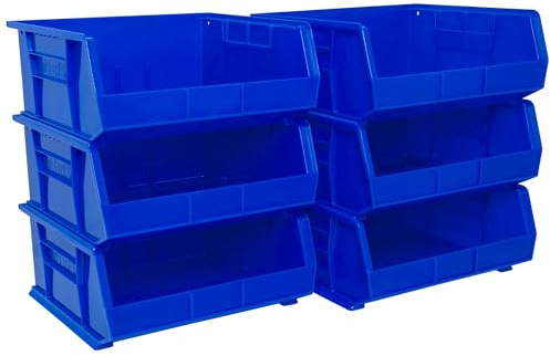 Akro-Mils Plastförvaring stapling AkroBin, 15 16 7-tum, blå, fodral med 6