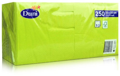 Duni Servietten 3lagig Tissue Uni kiwi, 33 x 33 cm, 250 Stück