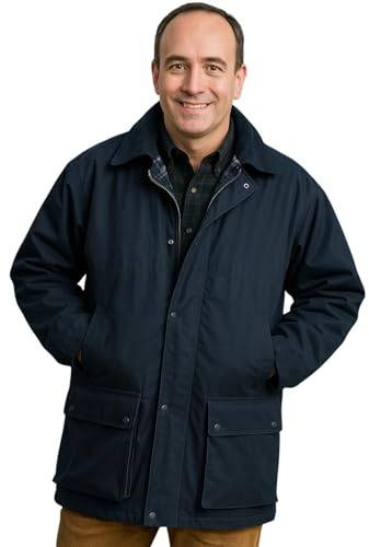 Game Giacca impermeabile da uomo in elegante stile inglese, con trattamento di ceratura, non imbottita Navy X-Large