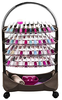DOMPEL Carrito de Manicura SMALTBELL CLASSIC 4 BANDEJAS - Expositor Esmaltes - Uñas/Manicura/Pedicura - Belleza/Spa/Estética - MADE IN BRASIL - MODELO EXCLUSIVO - Marrón