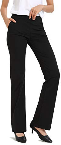 SAFORT bootcut yogabyxor för kvinnor, 71 cm/76 cm/81 cm/86 cm innersöm vanliga/höga utsvängda byxor för arbete, 4 fickor, XXL