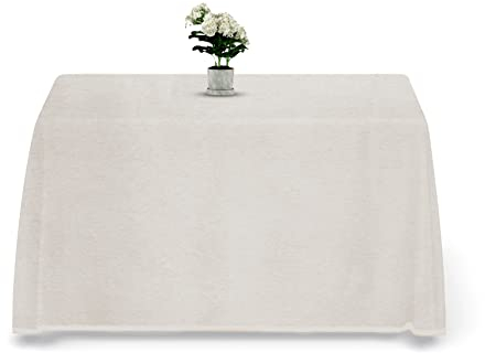 LUA VIKA Falda Mesa Camilla Rectangular Chenilla, Ropa Mesa Camilla Rectangular, Color Crudo, 70x120 cm