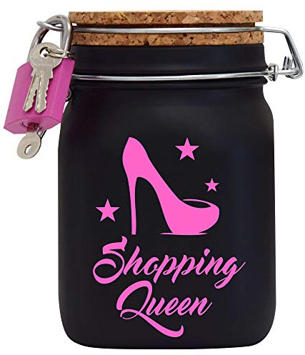 Spardose Shopping Queen Geld Geschenk Idee Schwarz L