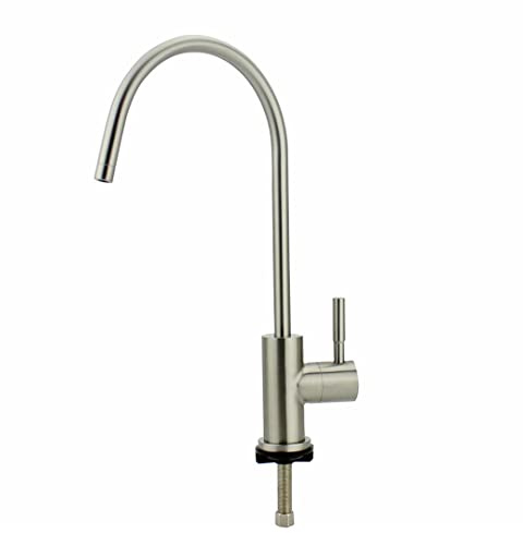Shurity 130 Rubinetto di prelievo 1 via per depuratori acqua liscia senza metalli pesanti 1/4” Nickel Spazzolato