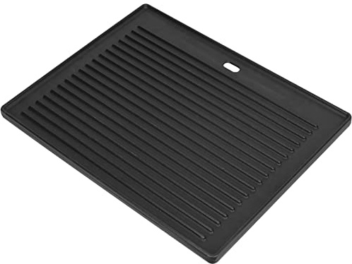 GriHero Plancha de hierro fundido reversible 48,5 x 32 cm, placa de fundición universal en ambos lados, placa de hierro fundido para barbacoa de gas, barbacoa de carbón y accesorios de barbacoa