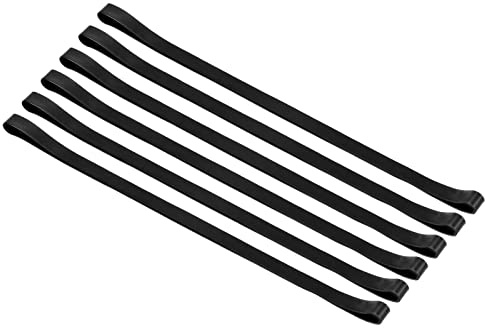 PATIKIL Bandes Serviettes, 6 Paquet 11.81x0.4 Pouce Silicone Extensible Serviette Chaise Clips Sangles pour Plage, Piscine, Croisière Chaises, Noir