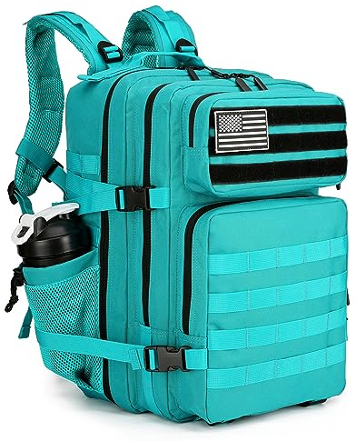 Lovelinks21 45L Tactical Assault Backpack 3 day assault pack with Molle Waterproof backpack Rucksack for Tactical Backpacks (Lake Blue)