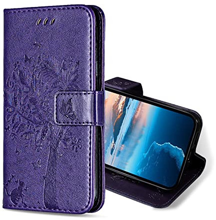 KANVOOS Funda para Huawei P20 Pro, Funda Tapa Libro Movil de Cuero PU, Ranura para Tarjeta Plegable Billetera Carcasa para Huawei P20 Pro (Morado)