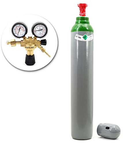 GENERIC Bouteille de gaz avec réducteur Pure 4,8 argon (100 %) - Gaz de soudure 10 litres TIG/TIG MIG 2,1 m3