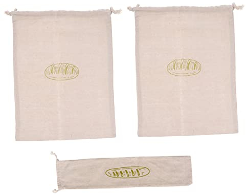 Cabilock Linen Bread Bags for Homemade Bread Large Capacity Drawstring Storage Bags for Daily Necessities