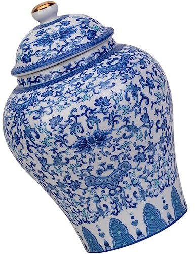 Ciieeo Blue and White Ginger Jars Chinoiserie Antique Style Decorative Retro Chinese Porcelain Flowers Tea Canister Traditional Tea Cans Loose Tea Storage Jars
