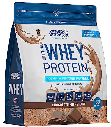 Applied Nutrition Critical Whey Protein Powder 900g - High Protein Powder | Développement musculaire with BCAAs & Glutamine (Chocolate)
