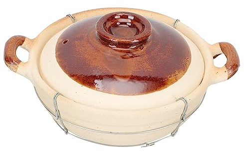 HEMOTON Cocotte En Argile Chinoise 0,5l Petite Cocotte à Poignée Pot En Terre Cuite Cuisson Lente Cuisson Maison Riz Pour 1 Personne
