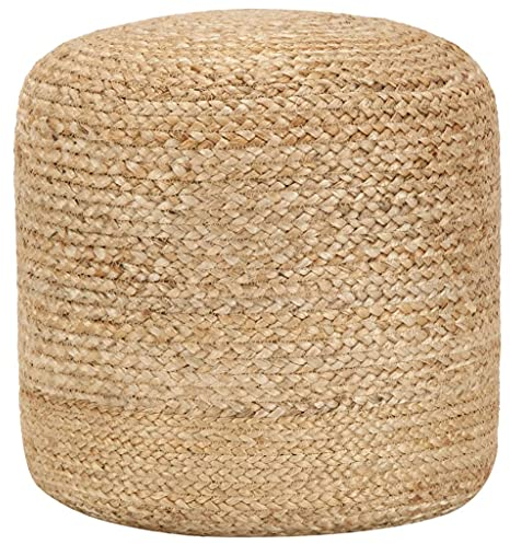 ZEYUAN Handgefertigter Sitzpuff, Pouf, Pouf Sitzkissen, Ottoman Puff, Sitzhocker, 40 x 45 cm Jute