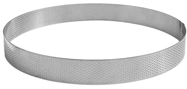 Gobel - Cercle à pâtisserie perforé inox professionnel - Ø 16 cm - h 3,5 cm | Fabriqué en France ; Ø16cm, h3,5cm, micro-perforé pour une cuisson parfaite de vos pâtisseries ; inox pro, démoulage facile
