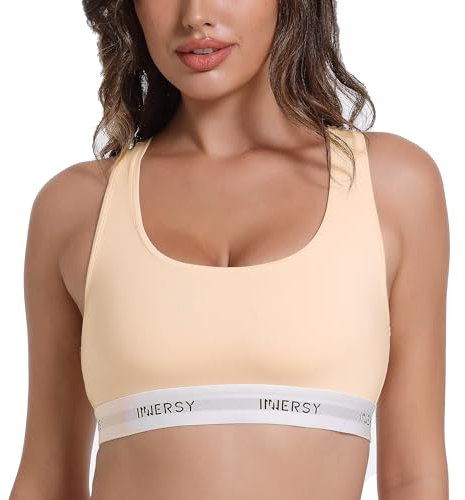 INNERSY Bustier Damen Ohne Bügel Bequemer BH Klassische BHS Frauen Büstenhalter Schlaf Ungepolstert (M, Hellrosa)
