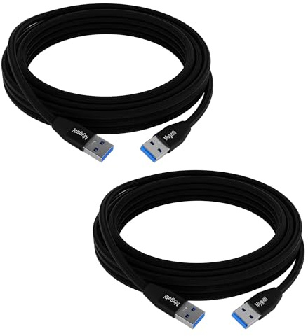 Mygatti USB 3.0 Kabel 5Gbps (2 Meter, 2 Stück), A-Stecker auf Stecker A, Nylonkabel, Dual USB Kabel für Datenübertragung, Festplatte, Laptop, DVD, TV, USB-Hub und mehr