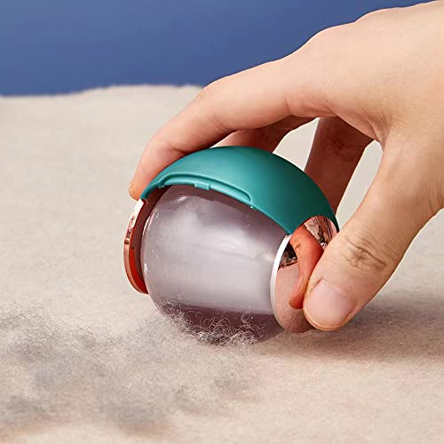 Reusable Lint Roller Ball - Mini Travel Size for Clothes, On The Go, Small Portable Remover for Pet Hair, Extra Sticky & Washable Gel (Green)