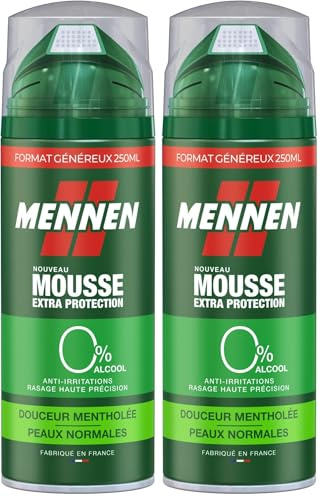 Mennen Mousse à raser Mentholée 0% 250 ml (Lot de 2)