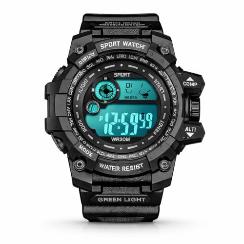 Reloj Deportivo Digital para Hombre LED, Cronómetro y Resistente al Agua