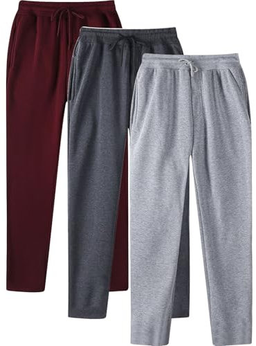 3 Pack Sweatpants for Men UK Sale,Men's Jogging Bottoms Stretch Fit Elasticated Waist Tracksuit Bottoms Tapered Joggers Casual Walking Trousers Loose Pants Sports Track Suit Bottoms with Pockets