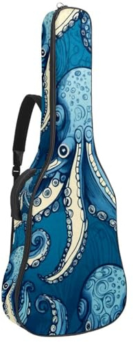 Red Hearts Nahtlose Gitarrentasche, gepolsterter Rucksack für Akustikgitarre, Rucksack mit verstellbaren Schultergurttaschen, Multicolor 08, 42.9x16.9x4.7 in, Lässiger Tagesrucksack