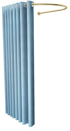 U-Shaped Corner Fitting Room Rack,Dressing Room,Curtain Clothing Store Dressing Room Partition Door Curtain Rod Track Large Semicircle Dressing Room(Gold)