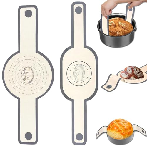 2 Piece Bread Baking Mat Set Bread Baking Accessories (Round Oval) with Extra Wide Handle Sourdough Accessories Non-Stick Bread Baking Accessories for Dutch Oven Oven