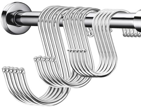 Celebration Directre 15PCS S Hooks for Hanging, Stainless Steel S-Shaped Hooks Mixed Size Metal Hanging Hook Plant Hooks Hangers for Kitchen Office Bathroom Bedroom