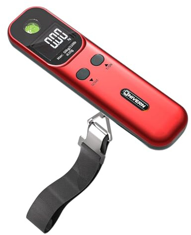 NIVERN digitale kofferwaage Hochpräzise 50kg Tragkraft mit LCD Display – Reise gadgets zum Wiegen von Koffer & Taschen, Ideal als gepäckwaage für koffer beim Packen, Versand und Outdoor-Abenteuer