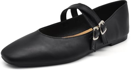 IF Fashion Ballerine Friulane Scarpe Veneziane da Donna con Cinturini Mary Jane Q2568 Nero N.39