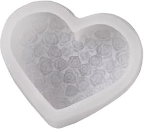 ZEPFJHE Stampi in silicone a forma di cuore a forma di fiore di rosa stampi in silicone per resina epossidica stampi in silicone per la produzione di sapone gesso forniture artigianali stampo