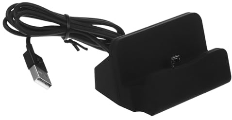 LRXIYODE Cargador De Escritorio USB Micro USB para Móvil, Estación De Carga De Escritorio Compatible, Base Soporte Funcional y Portátil, Negro, Accesorios para Oficina y Dormitorio