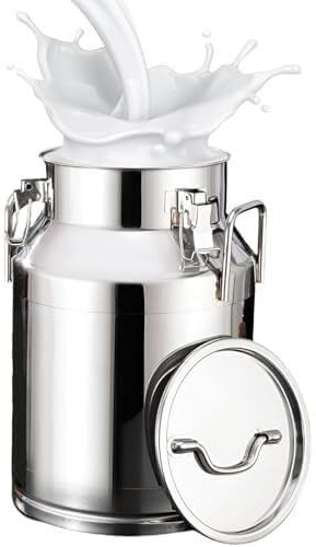 Bidone per Latte in Acciaio Inossidabile con Coperchio Ermetico Sigillato - Secchio per Trasporto Impermeabile - Ideale per Conservare Latte, Vino, Olio, Tè - Brocca Resistente e Barile per Acqua(64L)
