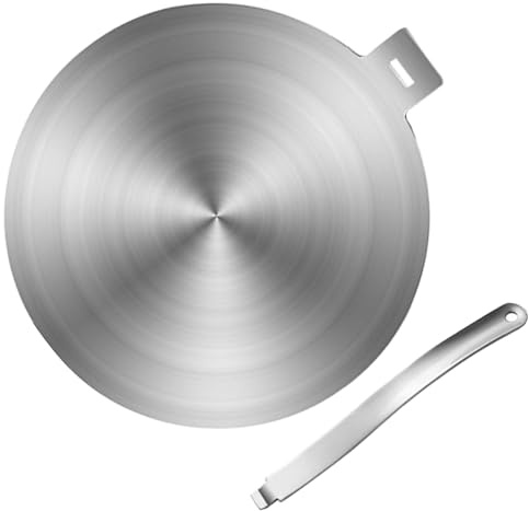 Ddujbtp Convertisseur de plaque de cuisson à induction en acier inoxydable avec poignée amovible - Conducteur thermique - Adaptateur de cuisinière à induction