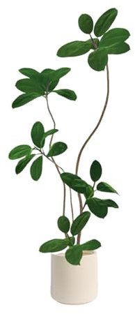 Künstlicher Gummibaum, Indoor-Simulationspflanze, Realistischer Gummibaum, Grün/rot, Mit Blumentopf, Heimdekoration For Vier Jahreszeiten, For Die Heimdekoration(Green,Style C)