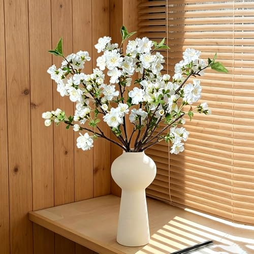 Bogoro Ramitas Artificiales Primaverales, Decoraciones Primaverales con Ramas de Flores de Cerezo de 49 cm,Flores de Cerezo Artificiales de Tallo Largo,Adecuado para Decorar Habitaciones,Balcones.