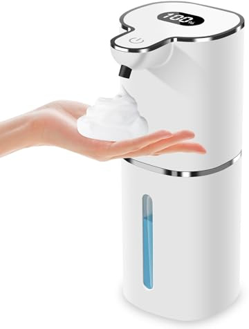 Seifenspender Automatisch, 380ml Elektrischer Seifenspender mit Sensor Infrarot, Automatischer Seifenspender Wandmontage, USB Wiederaufladbar, IPX5 Wasserdicht für Küchen,Bad,Schule (XY08) | Seifenspender Wandbefestigung Berührungslos Schaumseifenspender, Elektrischer Seifenspender Sensor 380ml für Bad/Küche/Schule