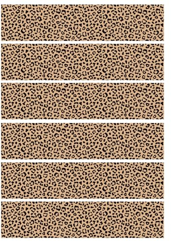 6 Strisce Commestibili per Bordi di Torte con Stampa Leopardata, 28x6,2 cm Decorazioni Torte Commestibili con Stampa Ghepardo per Feste di Compleanno e Anniversario (Nero Puro)
