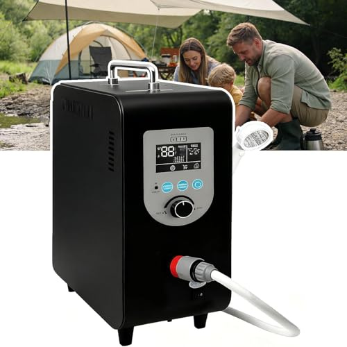 Portable Gas Water Heater with LCD Display, 12KW Instant Hot Shower, 3s Rapid Heating for Outdoor, RV, Camping