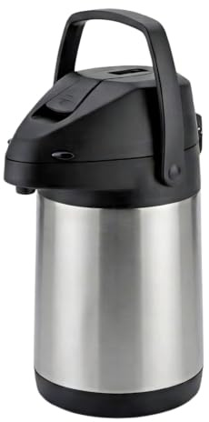 MTK Airpot Stainless Steel, 3 Litre, Pump Mechanism, Vacuum Insulation, 12 Hours Hot or Cold, 360 Rotation