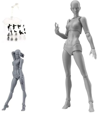 Uanqfegy Ritningsfigur – 15 cm actionfigur med rörliga fogar med bas, för att skissa målerikonstnärer (dam)