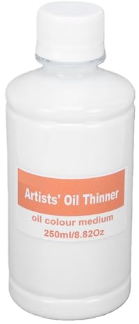 Yanmis Diluyente de Pintura Al óleo Inodoro 250 Ml Disolvente de Alcoholes Minerales para Proyectos de arte: Larga Duración, Espesamiento Rápido, bajo Olor, Lavable