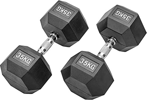 Bad Company Gummierte Hexagon Studio Hanteln schwarz I Kurzhanteln gummiert für Aerobic, Gymnastik und Fitness
