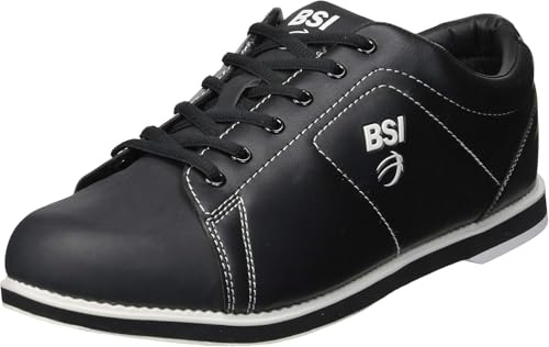 BSI Men’s 751 Classic Shoe - Lightweight Leather Bowling Shoes with Cushioned Support for Men, Black, 12