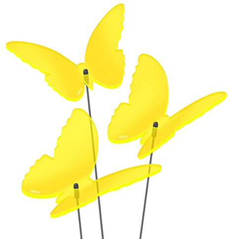 SUNPLAY Sonnenfänger Schmetterlinge Maddy in GELB, 3 Stück je 10 cm Durchmesser im Set + 35 cm Schwingstäbe