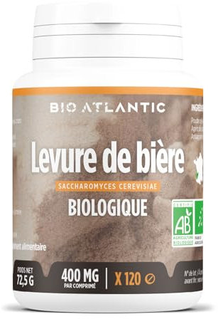 Levure de Bière Bio - Saccharomyces cerevisiae - 400mg - 120 Comprimés